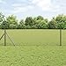Massbinet Zaunpfostenset Set aus 2 Grau Galvanisiertes Metall 10 x 0,5 m Perfekt als Gartenzaun Gartentor Brettertzaun