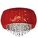 Dainolite Lighting MYA-26FH-PC-927 8-Light Crystal Flush Mount Fixture with Red Lycra Shade