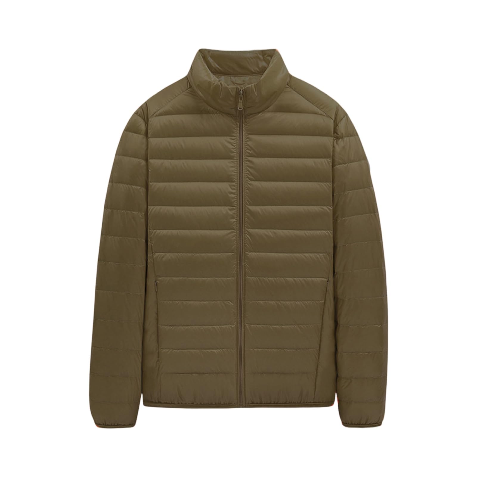 Ymosrh Mens Casual Puffer Jackets Lightweight Fall Winter Stand Collar Insulated Windproof Quilted Coat M-5XL