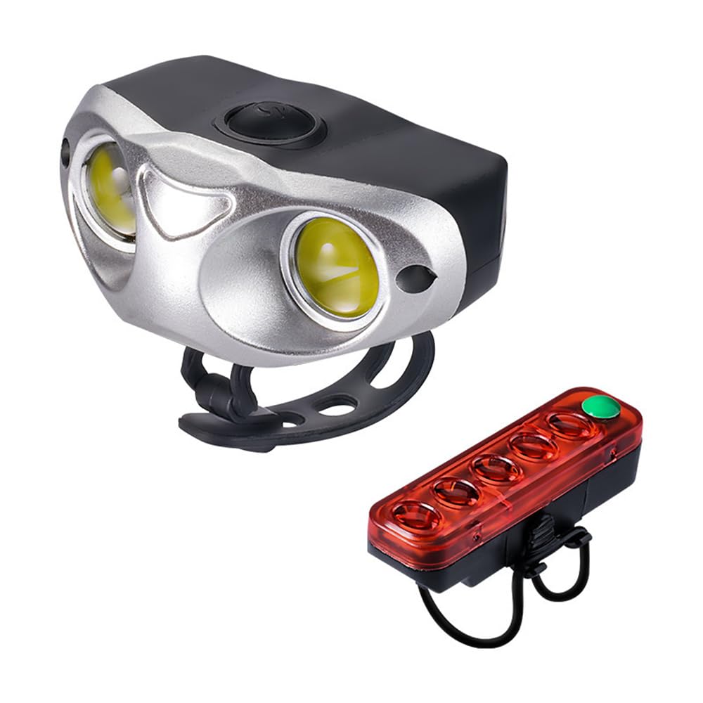 Fari per Biciclette Mountain Bike Fari di Guida Notturna Luci di Coda Ricarica USB Frog Lights Luci di Avvertimento per Ciclismo All'aperto