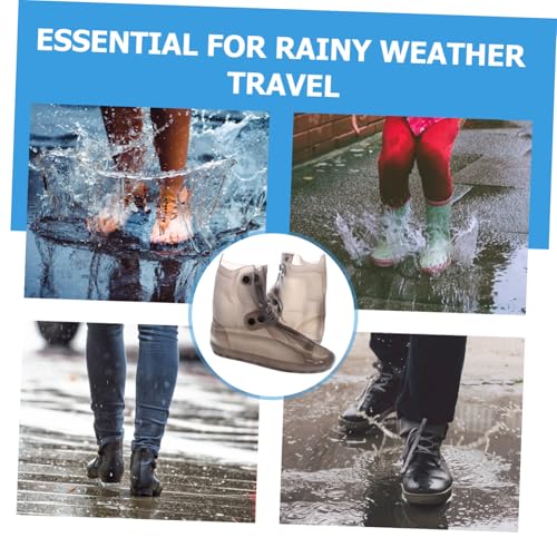 Par de cubre zapatos reutilizables para lluvia para hombres y mujeres, fáciles de usar para actividades al aire libre y clima húmedo miniatura 2