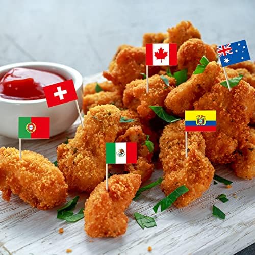 96 Toothpick Flags, World Cup top 32, 32 Countries, Suitable for World Cup Parties, Restaurants, Bars, toothpicks with Flags