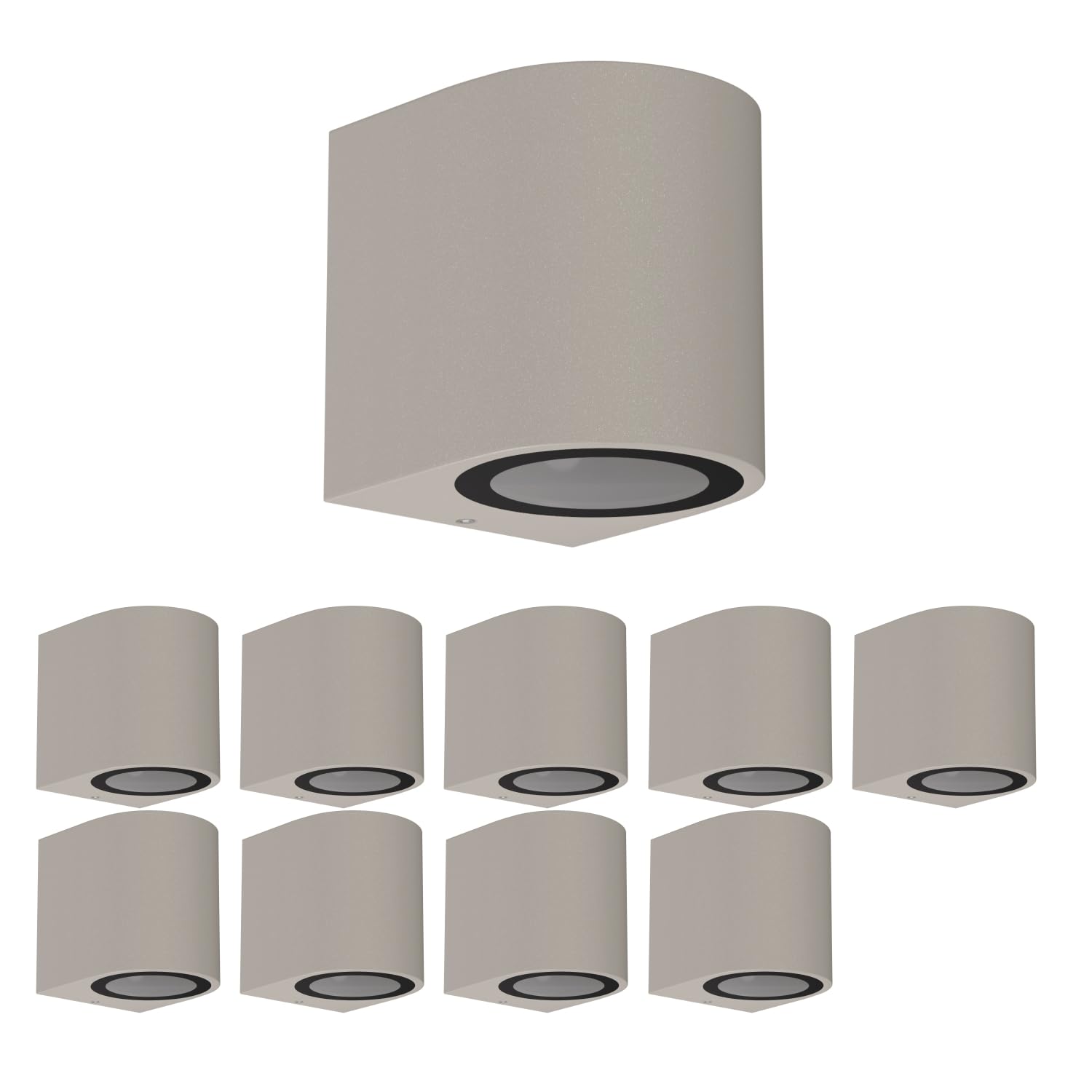 ledscom.de 10 applique ALSE per esterni, IP54, faretto da incasso, grigio opaco, rotonde, 1x GU10 max. 35W