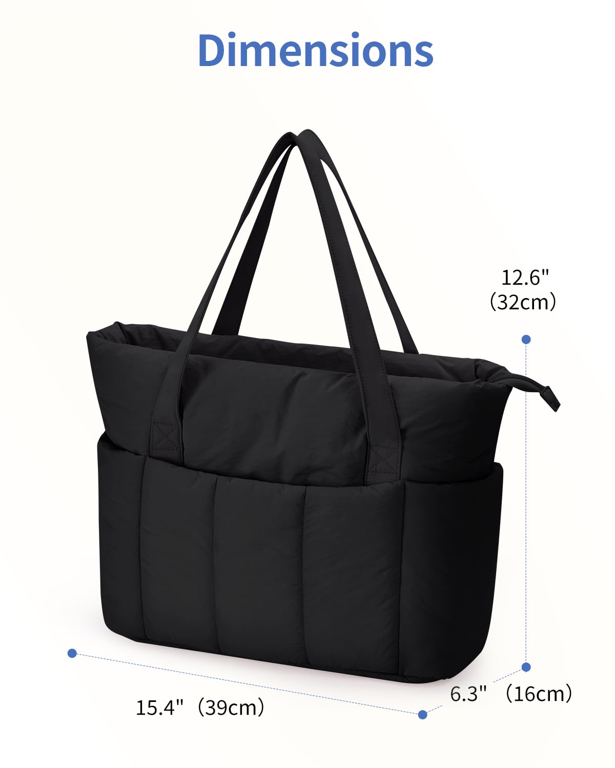 Narwey Grand sac fourre-tout de travail pour femme, sac fourre-tout pour ordinateur portable avec fermeture éclair, sac à main pour femme, sac à bandoulière pour l'école, l'université, le shopping, le