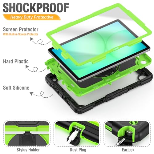Protège-écran Samsung Galaxy Tab A11 Plus vert antichoc intégral