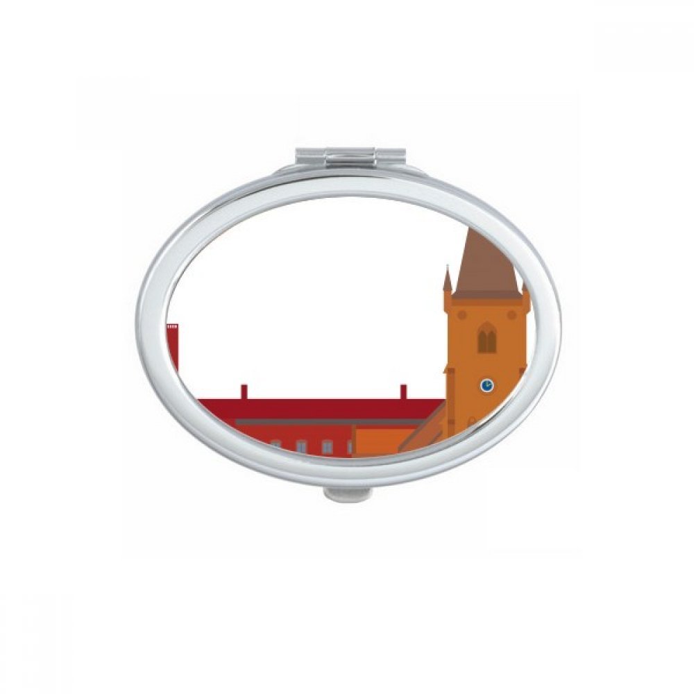 Miroir de poche compact Danemark ovale idéal pour voyage et retouche sac