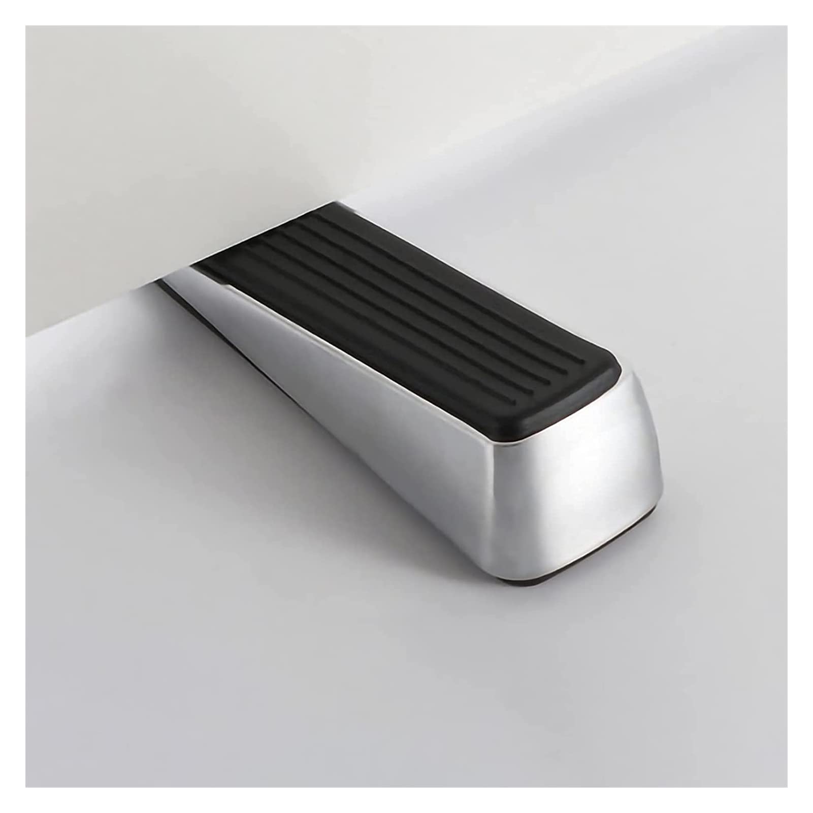 Sbziojhdr Silver Door Stop， Made By Zinc Alloy And Rubber Non-Scratching And Anti-Slip Metal Bumper Buffer Household Door Stop(Silver)