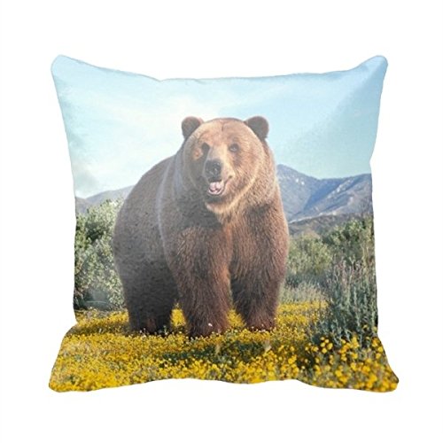 cushion cover 18 x 18 brown bear wilderness sofa throw pillows