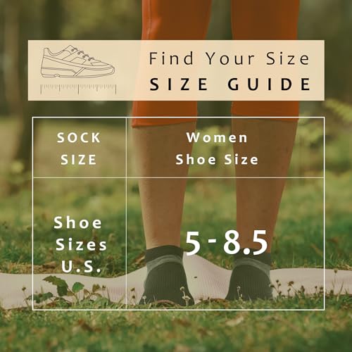 Image of Women Non Slip Grip Ankle Socks with Anti-Skid Soles Cushioned for Elderly, Yoga, Pilates, Ballet, Hospital, Home, Walking