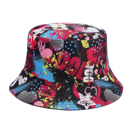 Image of Quanhaigou Bucket Hat for Men Women,Packable Reversible Printed Sun Hats,Fisherman Outdoor Summer Travel Hiking Beach Caps