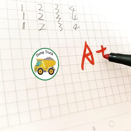 Miniatura 4 de 500 calcomanías de camión de construcción para niños, rollo de vehículos de 1.5 pulgadas, autos, camiones, excavadoras, tractores, calcomanías de