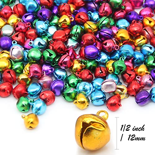 image for H&W 200pcs Jingle Bells 1/2 Inch Craft Bells Bulk DIY for Christma