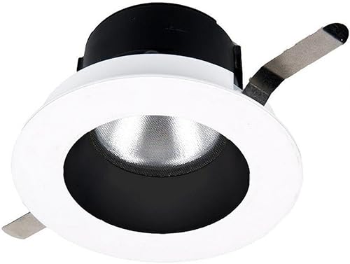 WAC Lighting R2ARDT-W927-BKWT Aether - Moldura redonda de 2 pulgadas con luz LED de motor y LED, haz ancho de 50 grados, negroblanco