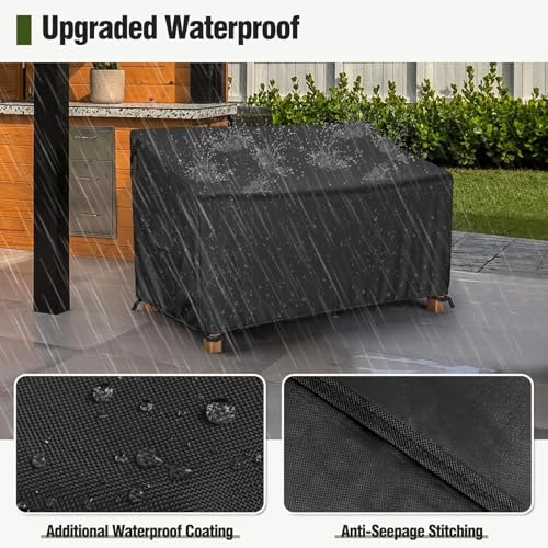 Image of MR.COVER 3-Seater Outdoor Couch Cover Waterproof, Patio Furniture Cover for Sofa, Heavy Duty Outdoor Sofa Covers, Polyester & Double-Stitched Seams, Fits up to 90 inch W x 37 inch D x 35 inch H, Classic Black