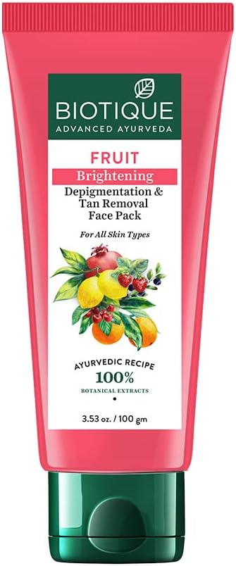 Biotique Bio Fruit Whitening and Depigmentation Face Pack, 100g, Multicolor
