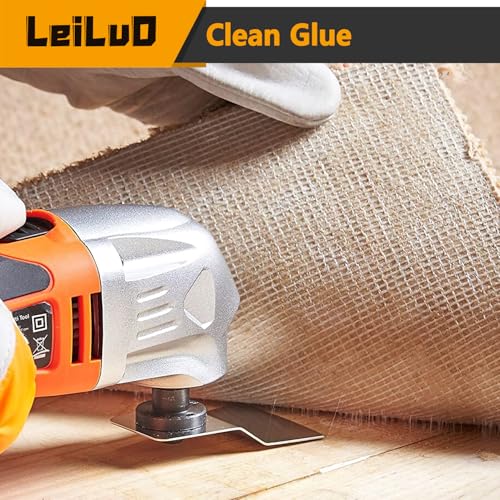 LEILUO 10 Pack Oscillating Tool Blade 8 Rigid and 2 Flexible Multitool Scraper Blades for Caulk Paint Adhesive Removal Compatible with DeWalt Makita Dremel and More