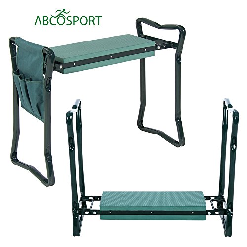 Reclinatorio de jardín, plegable, con almohadilla de espuma EVA para protegerte las rodillas y proteger la ropa de manchas de tierra y verdín, ligero y robusto, incluye una bolsa de herramientas gratis