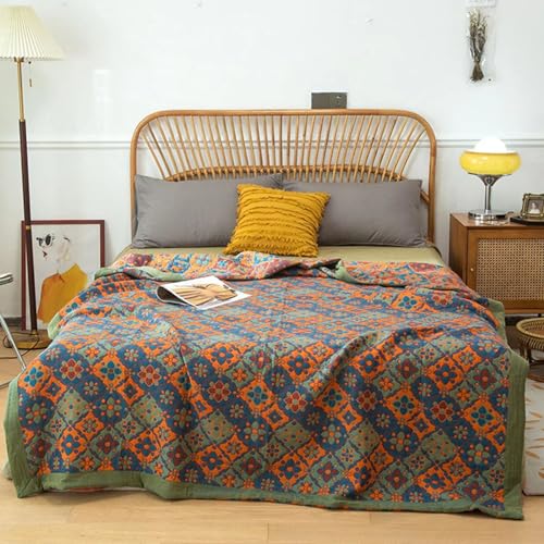 Couverture Boho 150x200cm, jeté de canapé chic coloré pour salon rustique - 2