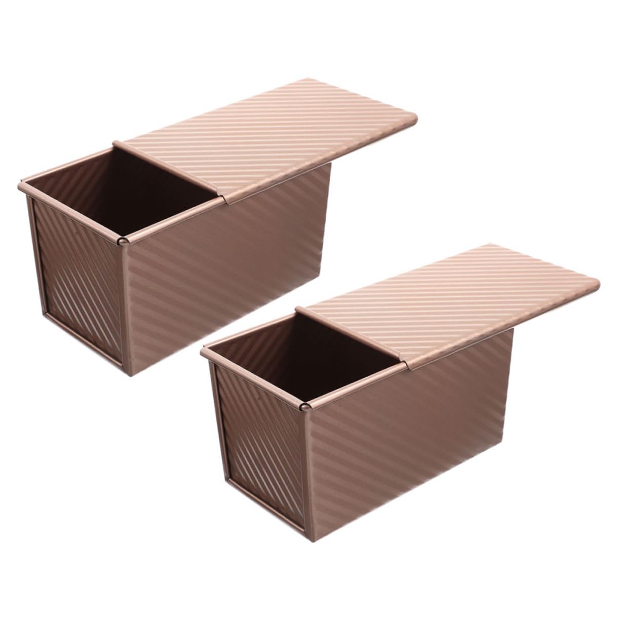 Ciieeo Toastform mit Deckel aus Kohlenstoffstahl 2 Stück Antihaftbeschichtet Rechteckig für Brotbacken Brotbackform 25cm Küche