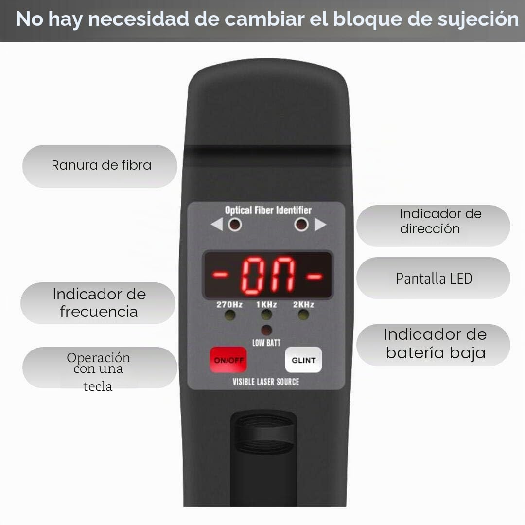 TMOFI-401 Identificador de fibra óptica en vivo con localizador visual de fallas para fibra de 0,25 mm 0,9 mm 3,0 mm, Optical Fiber Identifier 800-1700 nm Operación de una tecla