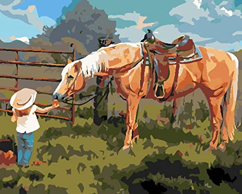 Broderie Point de Croix Femme et Cheval pour instant détente créative salon 11CT 40x50