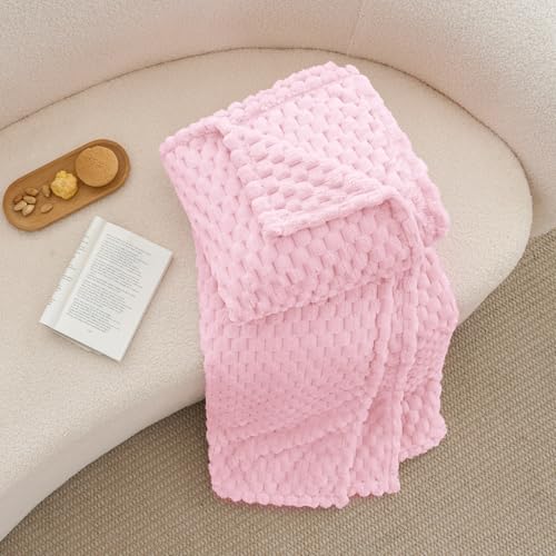 Image of BEDELITE Throw Blanket for Couch, Soft Cozy Gifts for Women, Cherry Blossom | 3D Jacquard Decorative Fleece Blanket, Super Soft Plush Throw, Cute Birthday Gift for Women, Suitable for All Seasons, 50*60