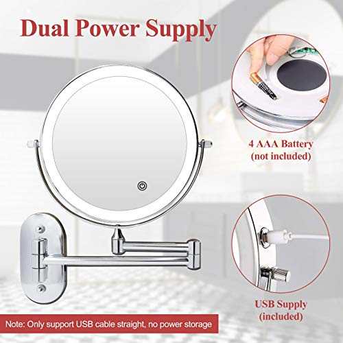 (62 OFF Deal) KOOLORBS 10X Magnifying Makeup Mirror with 3 Lightings, FULL Rotation, Powerful