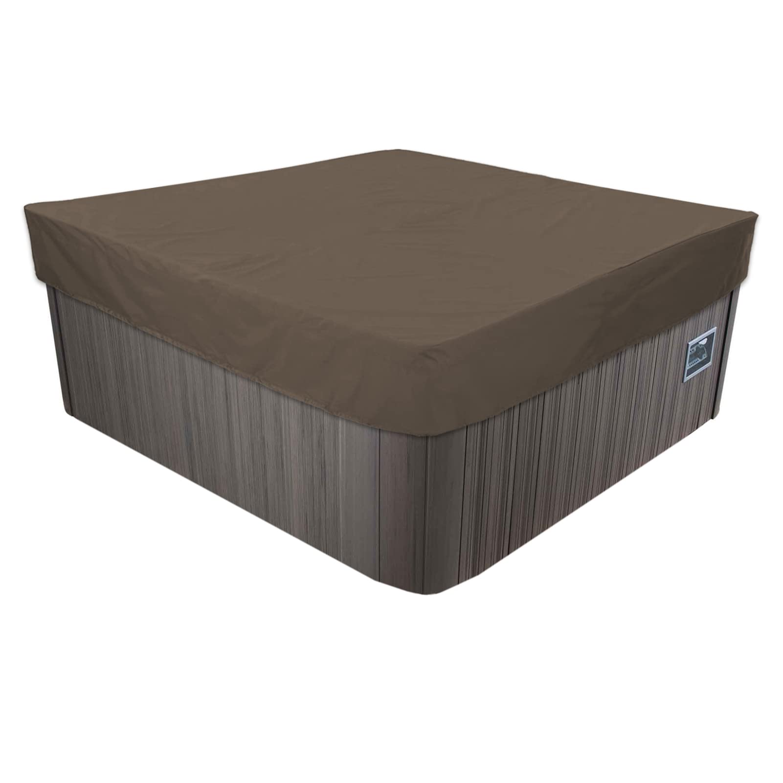 LDIW Universal Hot Tub Cover, Dustproof Waterproof 210D Oxford UV Resistant SPA Cover for Outdoor Garden Patio Furniture Swimming Pool,Brown,Custom Size