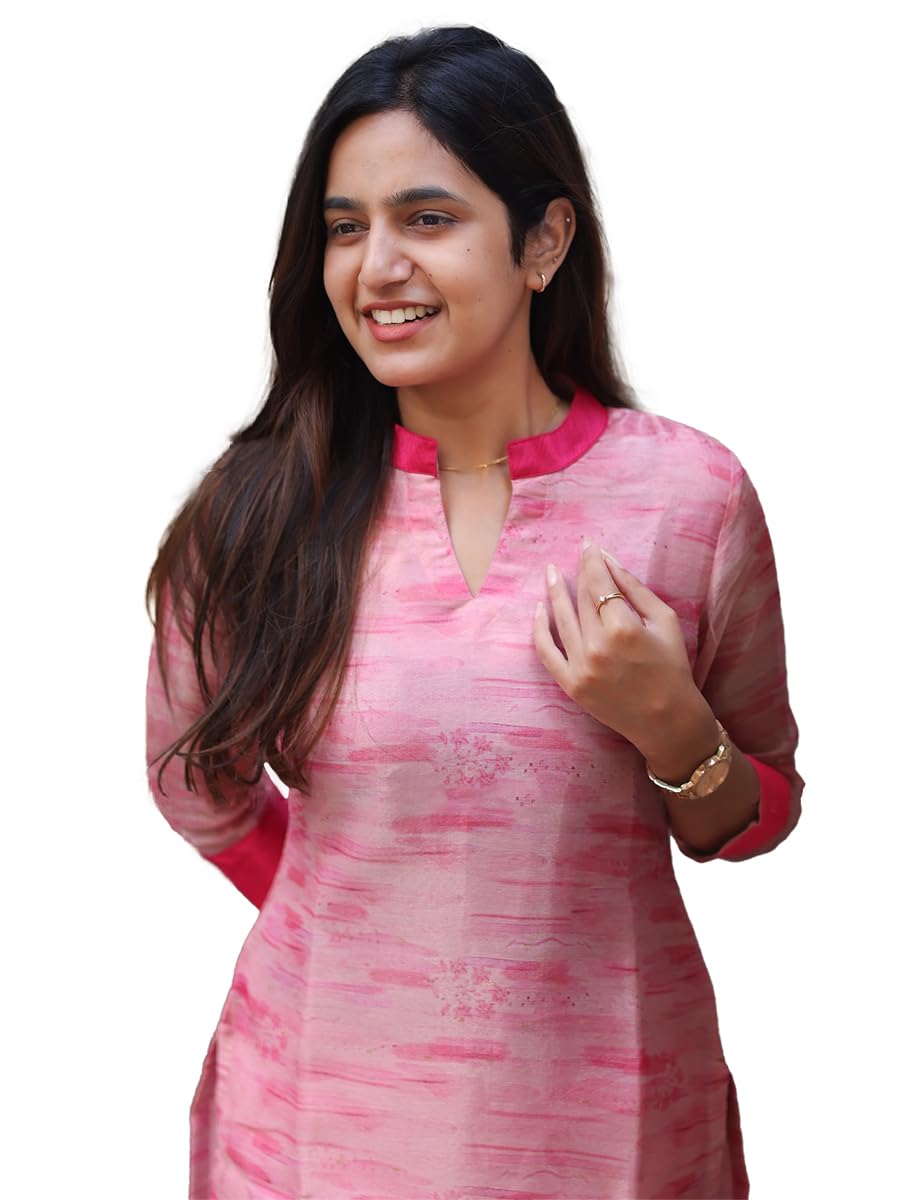 sun fashion and lifestyle Women's Chanderi Calf Length Straight Stitched Printed Kurti for Women-picture-22