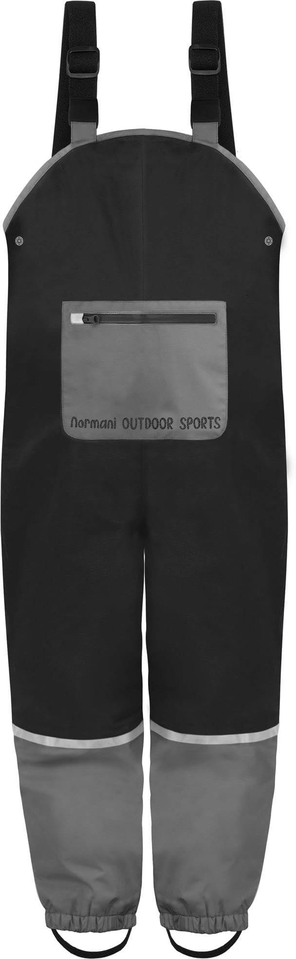 normani Baby Kleinkind Kinder Regenhose mit Hosenträgern - gefütterte Latzhose mit Reflektoren - wasserdichte Winterhose mit Fleece und Reißverschlusstasche für Junge und Mädchen