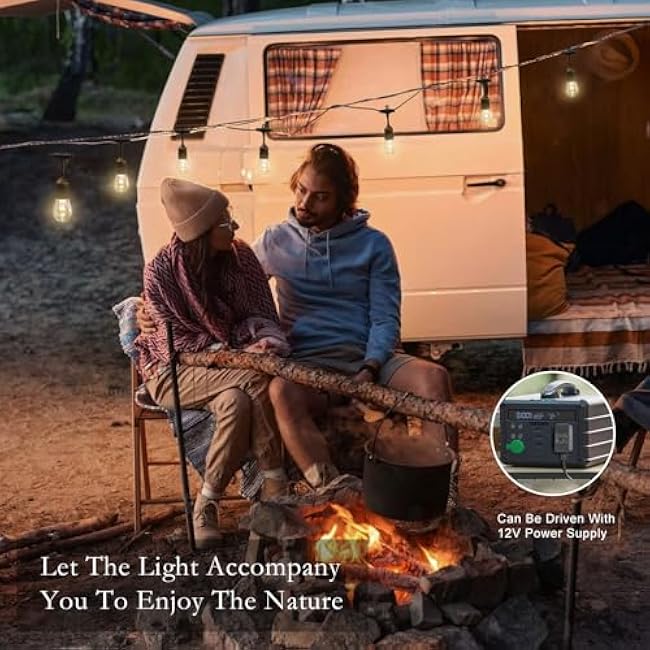 GANA 12V Low Voltage & Safe LED Outdoor String Lights,48FT 15 Shatterproof Bulbs, 2200K Warm White Pergola Lights for Your House's, Garden, Fence, Porch,Balcony,and Bistro