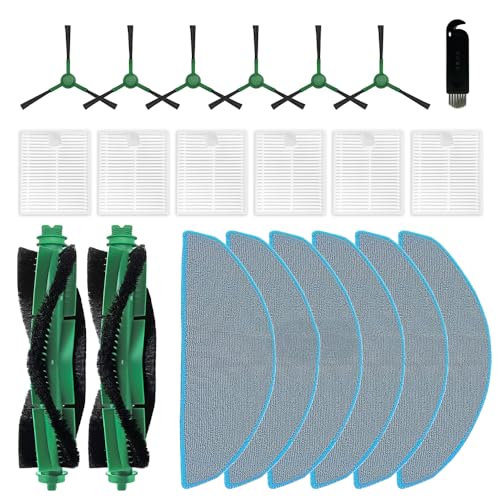 Image of 21 Pcs Replacement Parts Accessories Compatible with iRobot Roomba 105X Combo,104 Combo, 105 Combo,Y0140, Y0110 Robot Vacuum, 2 Roller Brush, 6 Hepa Filters, 6 Side Brushes,6 Mop Pads,1 Cleaning Brush