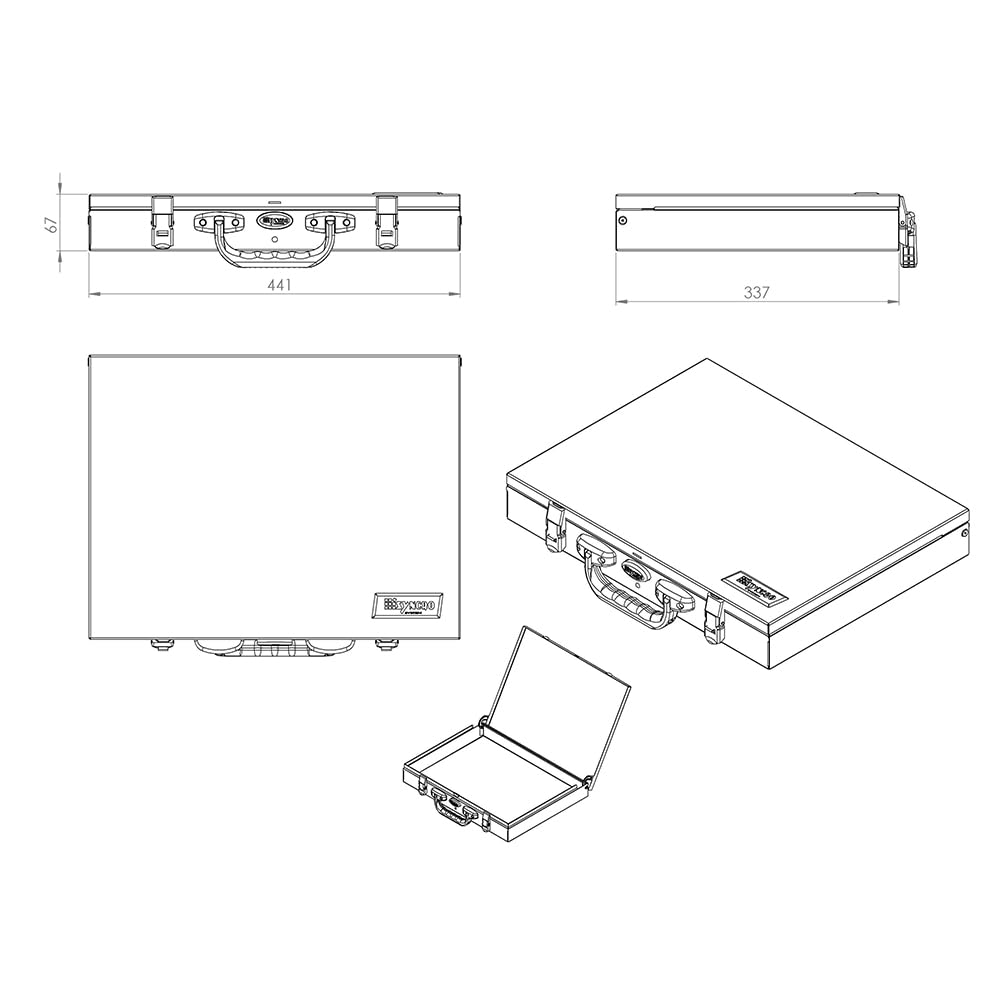 Syncro System Valigetta portaminuterie in metallo furgone officina mobile – vuota vaschette componibili gancio sicurezza 44x34x7 cm