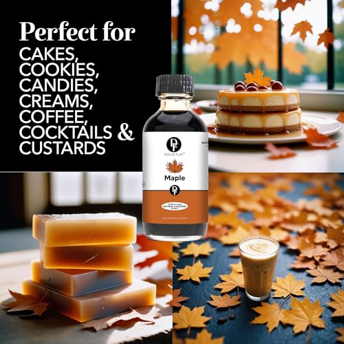 Image of Dolce Flav Maple Extract 1 Gallon - Kosher, Sugar-Free, Concentrated Rich Maple Flavoring for Baking, Coffee & Desserts