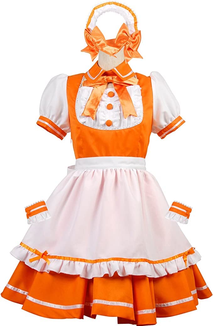Amazon.co.jp: キャンディー ロリータ メイド ワンピース オレンジ