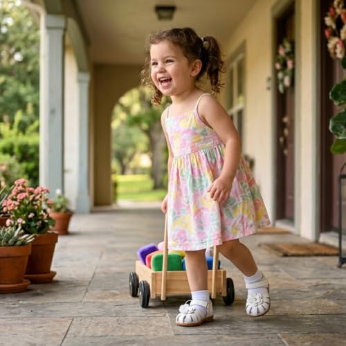 Image of Femizee Toddler Girls Leather Dress Sandals with Adjustable Strap