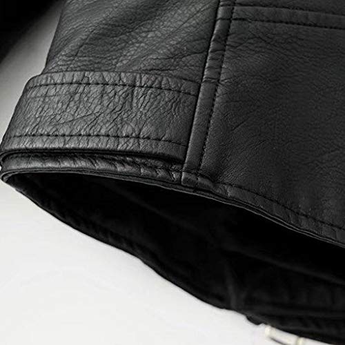 tuduoms Women's Faux Leather Casual Jacket Zip Up PU Moto Biker Jacket Casual Slim Short Coat Lightweight Pleather Outwear3