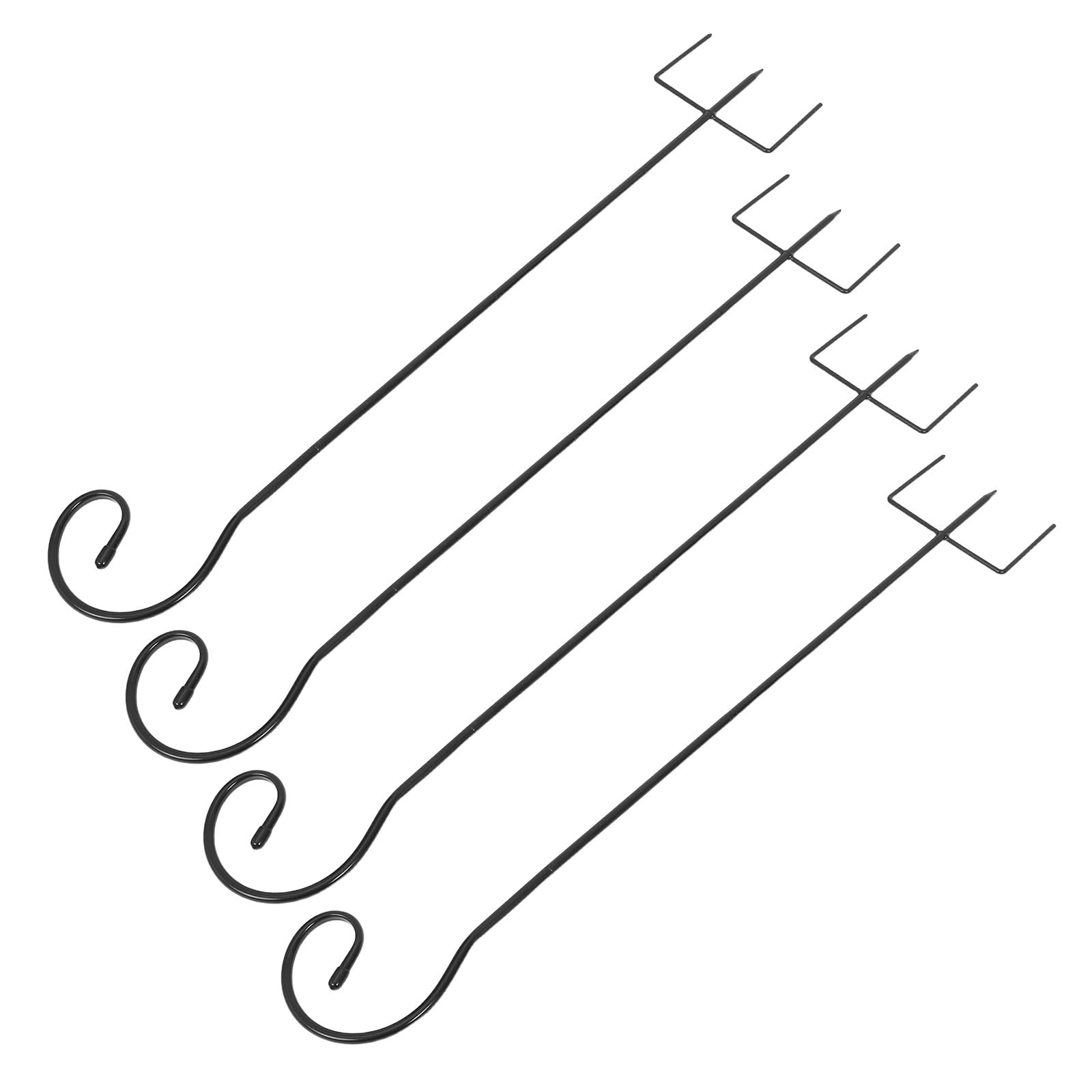 ifundom 4 Pièces Crochet Extérieur en Fer Noir Base à 3 Griffes, Installation Facile Suspendre Polyvalente pour Lampes Solaires et Mangeoires Jardin ou Événements