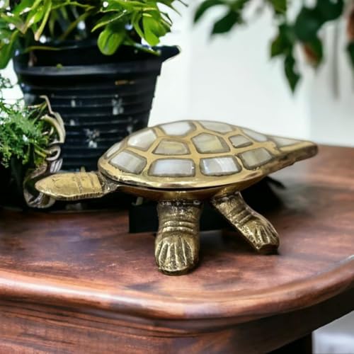 Image of Essential Feng Shui Tortoise Wish Fulfilling Brass Tortoise with Secret Wish Compartment for Good Luck for Home, Wealth and Prosperity (Pack of 2)