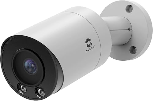GWSECU Cámara IP de seguridad PoE para exterioresinteriores, cámara de vigilancia bala con cable de 5MP, gran angular de 0.110 in FOV 110, detección