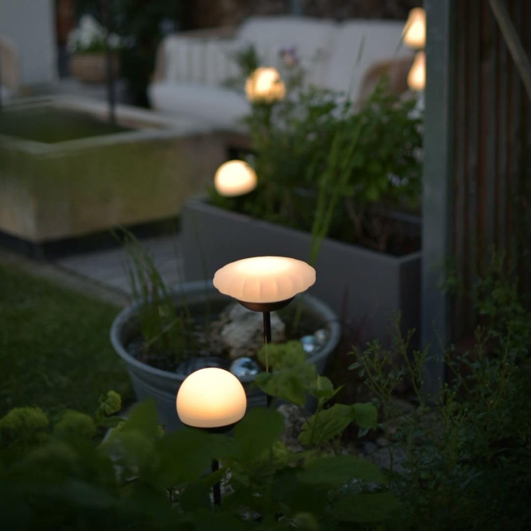Lumix® Solar Flowers 1x Solarleuchte für Außen Garten von Krinner innenliegendes Solarpanel, IP44, Auto EIN/AUS mit RGB, Auto Change und neutralem LED Licht, Gartenleuchte Sunny 1 Stück