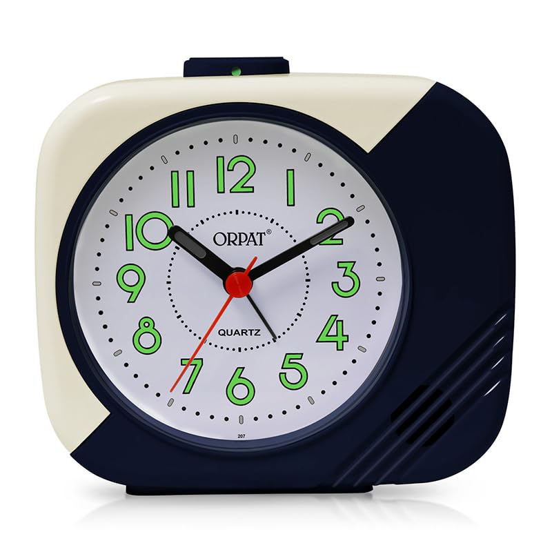 Ajanta Plastic Orpat Alarm Analog Table Clock (Blue_130x120x60 mm)-image-3