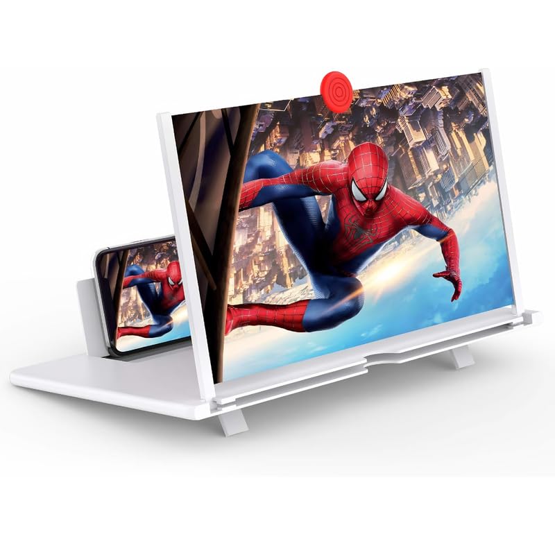 Elevea 𝟏𝟓 𝐘𝐞𝐚𝐫 𝐋𝐨𝐧𝐠 𝐋𝐢𝐟𝐞 𝐖𝐚𝐫𝐫𝐚𝐧𝐭𝐲, 12 Inch Screen Magnifier for Smartphone, Foldable Mobile Phone Amplifier Stand for Video Watching Gaming Reading Indoor Use-image-2