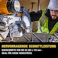 DEWALT Paneelsäge 1675W DWS780 inkl. Zubehör – Mit 305x30 mm HM-Sägeblatt ideal für den Innenausbau – Hohe Schnittkapazität & LED Schnittlinien Anzeige, DWS780-QS, Gelb - Schwarz, DEWALT DWS780-QS - Ingletadora Telescópica 1675W - Ø 305mm - Electrónica + XPS – Ansicht 5