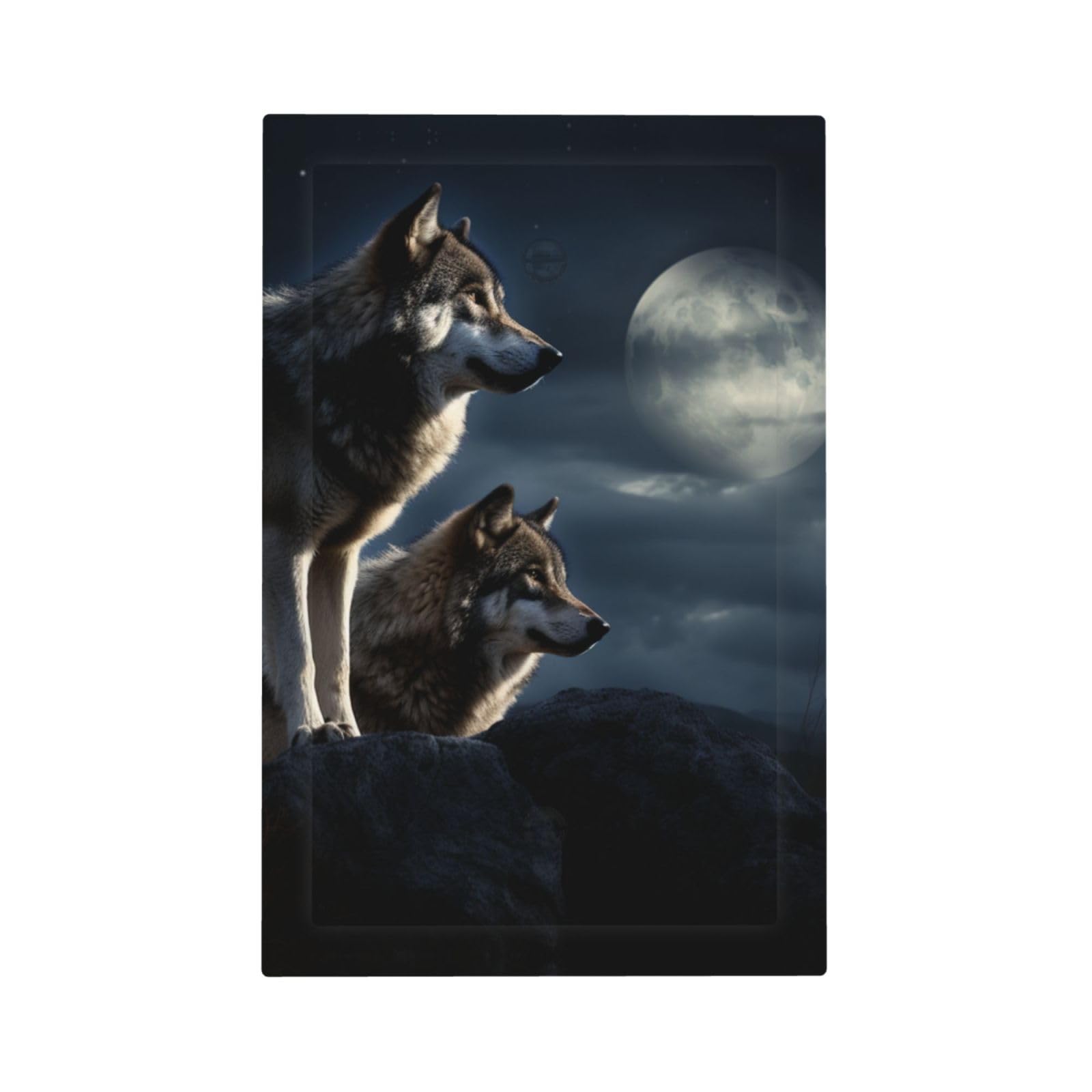 1-Gang Decorator Wall Plate wolves in the moonlight Light Switch Cover Single Gang Receptacle Outlet Wall Plate Mid Size 5" x 3" Wallplate Unbreakable Polycarbonate Outlet Faceplates Covers