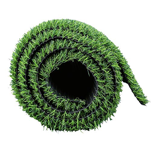 Fake Grass Turf 1mx9m Synthetic Lawn Sturdy Durable Rubber Backed Suitable For Outdoor Kindergarten - Green