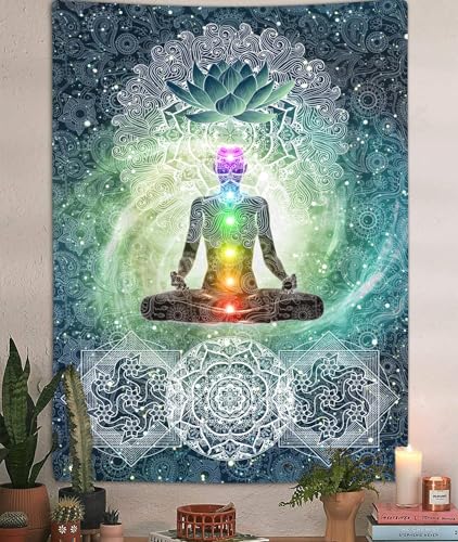 Tapisserie chakra tenture murale hippie pour dortoir et maison
