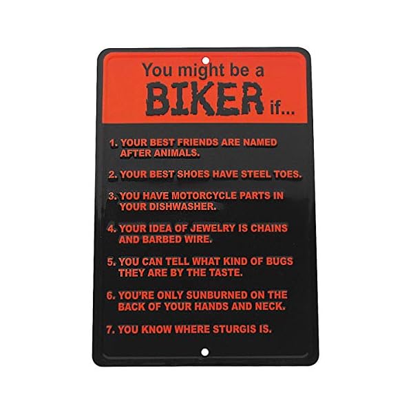 TG,LLC Treasure Gurus You Might Be a Biker If Funny Metal Sign Novelty Garage Man Cave Bar Wall Decor