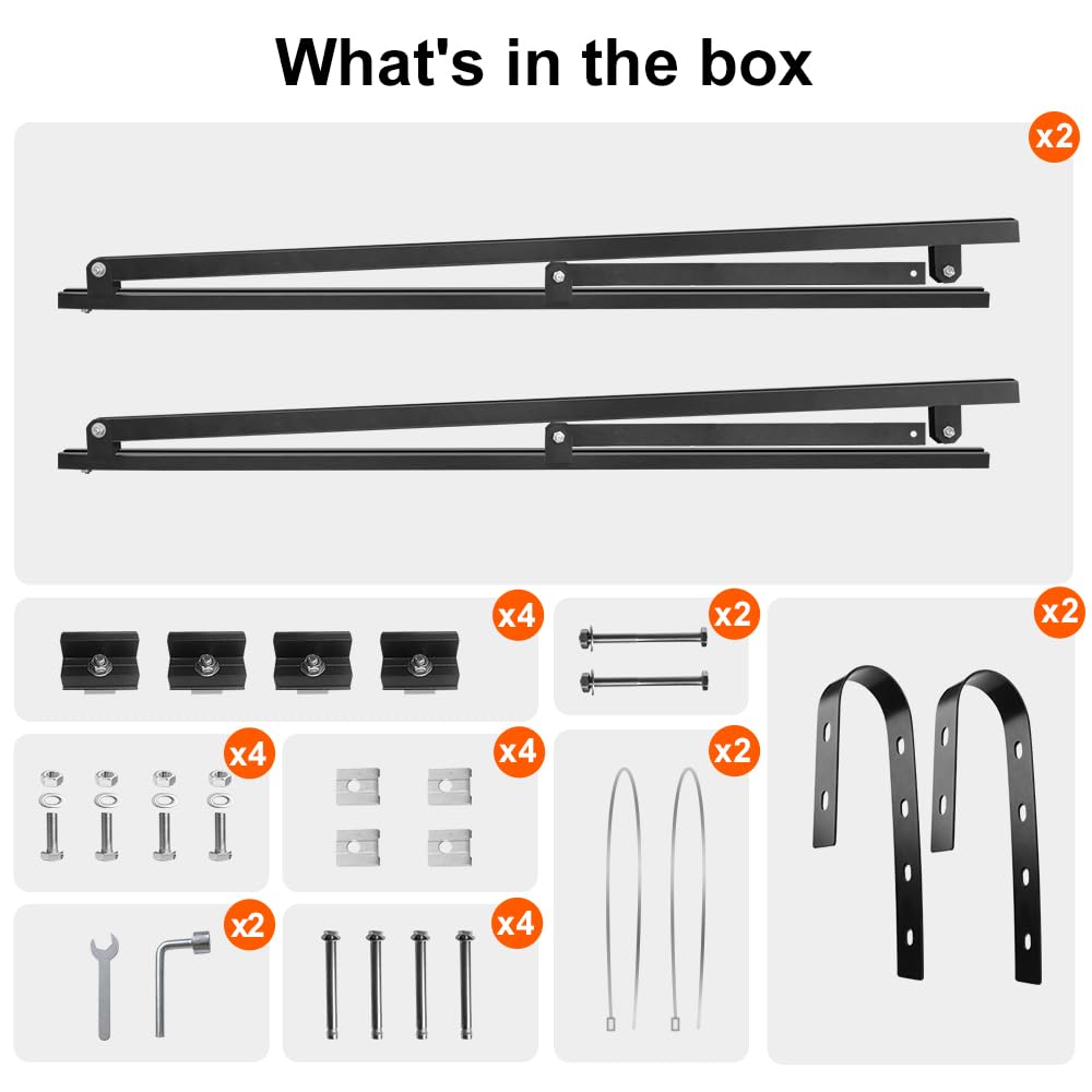 DOKIO Supporto per centrale elettrica da balcone, 126 cm (set da 2 pezzi)