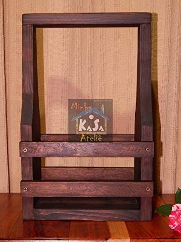 Image of 2-Tier Solid Wood Rolling Bar Cart With Wheels - Wine Serving Trolley, Utility and Kitchen Storage Cart, Seasoning Rack for Dining Room (2 Tier, Brown Polish) (Style 8)